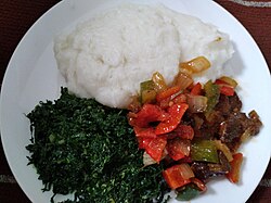 Sadza beef and vegatables